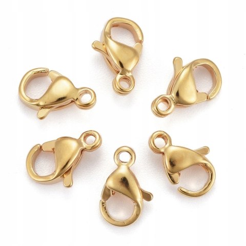 Snap hook 11x7 mm stainless steel gold colour 10 pcs Snap hook 11x7 mm stainless steel gold colour 10 pcs