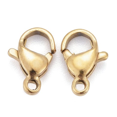 Snap hook 11x7 mm stainless steel gold colour 10 pcs Snap hook 11x7 mm stainless steel gold colour 10 pcs