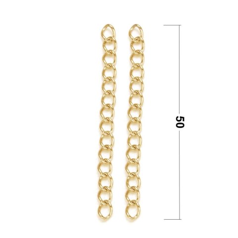Chain extension in stainless steel 50 mm 2 pcs Chain extension in stainless steel 50 mm 2 pcs