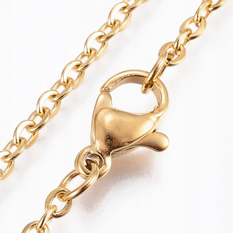 Chain of stainless steel 1.5 mm 45 cm gold colour Chain of stainless steel 1.5 mm 45 cm gold colour