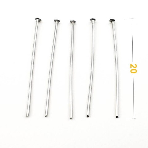 Szpilki stal chirurgiczna 20mm 0,7mm 20szt Szpilki stal chirurgiczna 20mm 0,7mm 20szt