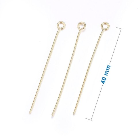 Szpilki z oczkiem stal chirurgiczna 40 mm 0,6 mm 10 szt Szpilki z oczkiem stal chirurgiczna 40 mm 0,6 mm 10 szt