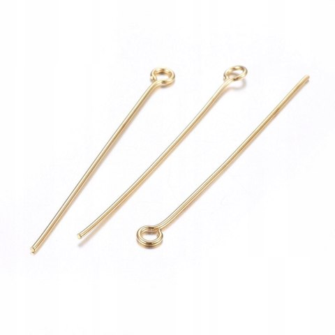 Szpilki z oczkiem stal chirurgiczna 40 mm 0,6 mm 10 szt Szpilki z oczkiem stal chirurgiczna 40 mm 0,6 mm 10 szt