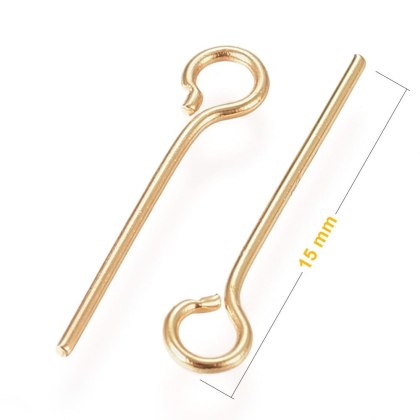 Eyelet pins surgical steel 15mm 0.6mm 10pcs