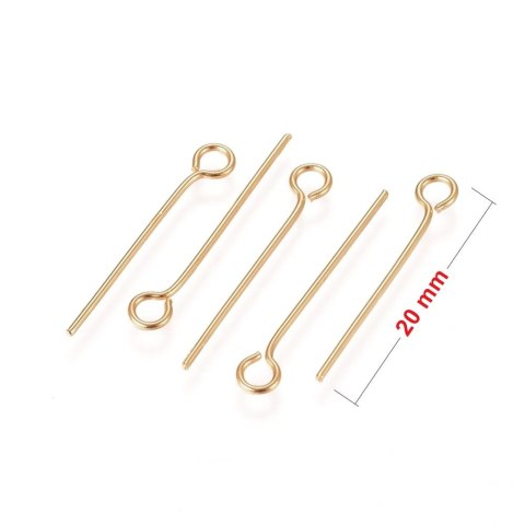 Eyelet pins surgical steel 20mm 0.6mm 10pcs Eyelet pins surgical steel 20mm 0.6mm 10pcs