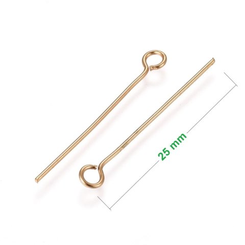 Eyelet pins surgical steel 25 mm 0.6 mm 10 pcs Eyelet pins surgical steel 25 mm 0.6 mm 10 pcs