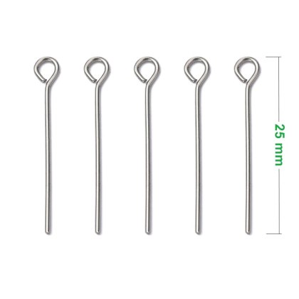 Eyelet pins surgical steel 25mm 0.7mm 20pcs