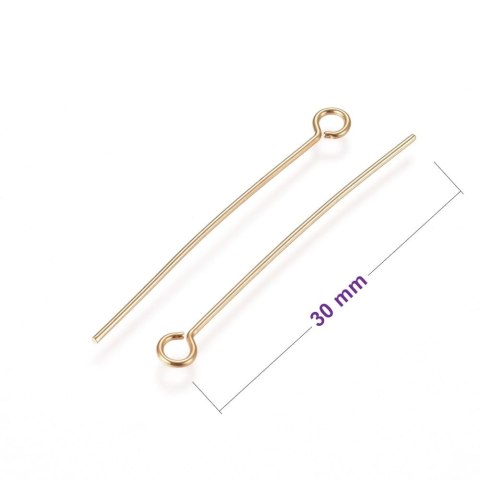 Szpilki z oczkiem stal chirurgiczna 30 mm 0,6 mm 10 szt Szpilki z oczkiem stal chirurgiczna 30 mm 0,6 mm 10 szt