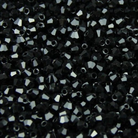Bicone 3 mm Black 50 szt Bicone 3 mm Black 50 szt