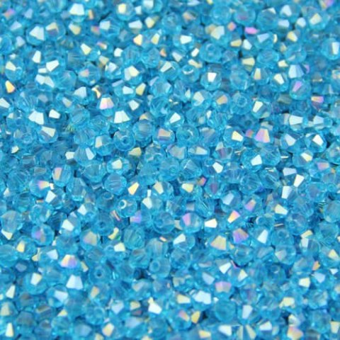 Bicone 3 mm Blue AB 50 pcs Bicone 3 mm Blue AB 50 pcs