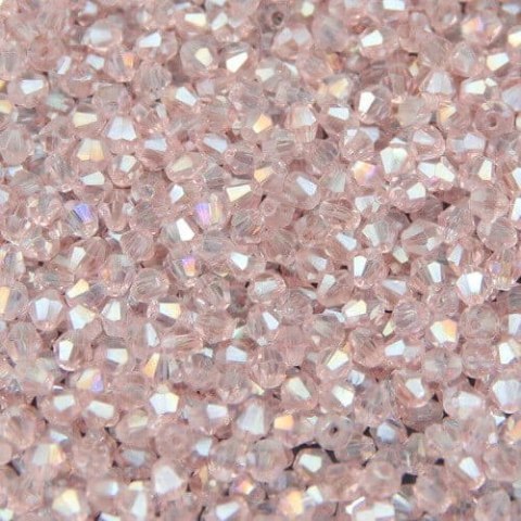 Bicone 3 mm Rose AB 50 pcs Bicone 3 mm Rose AB 50 pcs