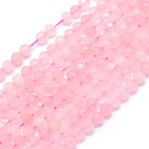 Kwarc różowy kula fasetowana 3 mm 20 szt Kwarc różowy kula fasetowana 3 mm 20 szt