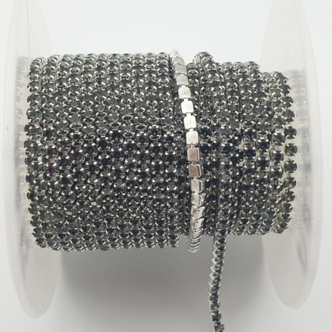 Chain ribbon with crystals 2mm 30 cm Black Diamond AA15 Chain ribbon with crystals 2mm 30 cm Black Diamond AA15