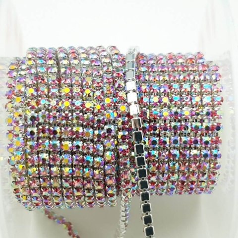 Chain ribbon with crystals 2mm 30 cm Rose AB AA12 Chain ribbon with crystals 2mm 30 cm Rose AB AA12