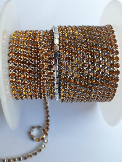 Chain ribbon with crystals 2mm 30 cm Topaz AA22 Chain ribbon with crystals 2mm 30 cm Topaz AA22