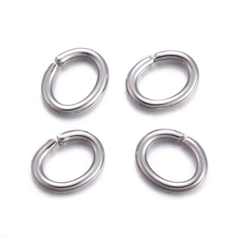 Oval link surgical steel 5 x 4 x 0.8 mm 10 pcs Oval link surgical steel 5 x 4 x 0.8 mm 10 pcs