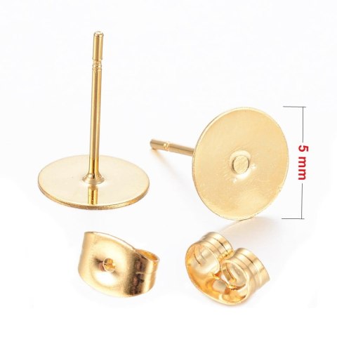 Sztyfty stal chirurgiczna kolor złoty 5 mm 4 szt Sztyfty stal chirurgiczna kolor złoty 5 mm 4 szt