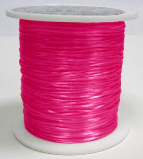 Silicone elastic string flat fuchsia 0.8 mm spool Silicone elastic string flat fuchsia 0.8 mm spool