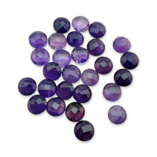 Amethyst faceted on both sides fi 8 mm 1 pc