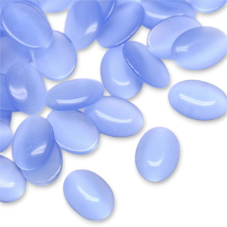 Cat's eye glass cabochon 14x10 mm 1 pc cornfl blue