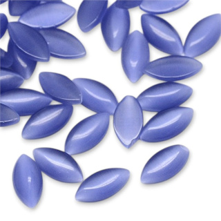 Cat's eye glass cabochon 15x7 mm 1 pc slate blue