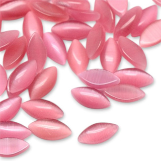 Cat's eye glass cabochon 15x7 mm 1 pc hot pink