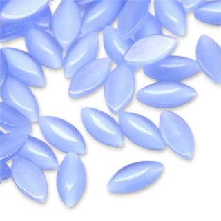 Cat's eye glass cabochon 15x7 mm 1 pc cornflower blue