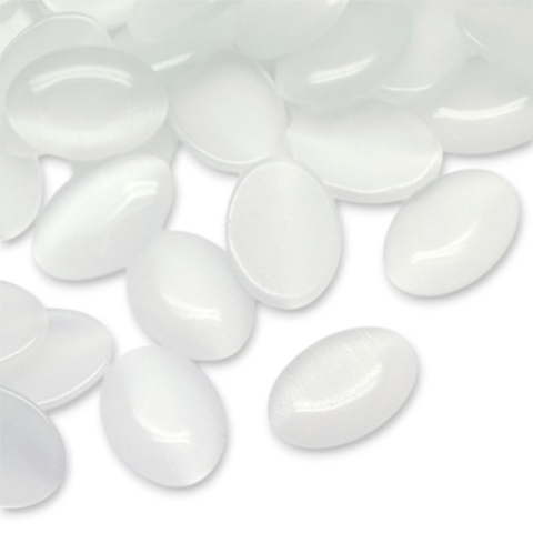Kocie oko kaboszon szklany 18x13 mm 1 szt white Kocie oko kaboszon szklany 18x13 mm 1 szt white
