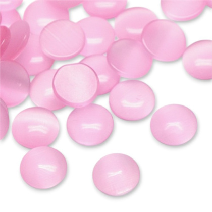 Cat's eye glass cabochon fi 10 mm 1 pearl pink