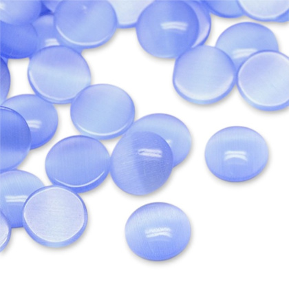 Cat's eye glass cabochon fi 10 mm 1 pc cornflower blue