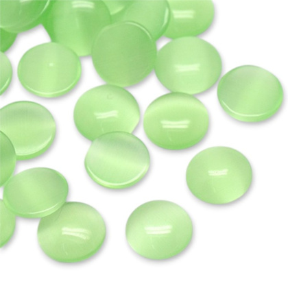 Cat's eye glass cabochon fi 10 mm 1 pc pale green