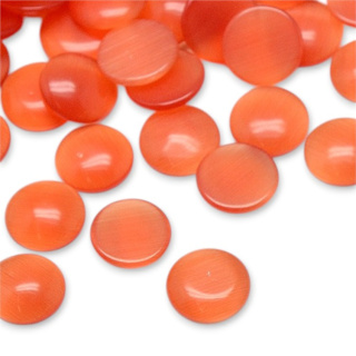 Cat's eye glass cabochon fi 10 mm 1 pc coral