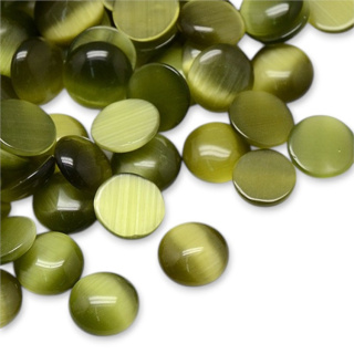 Cat's eye glass cabochon fi 10 mm 1 pc