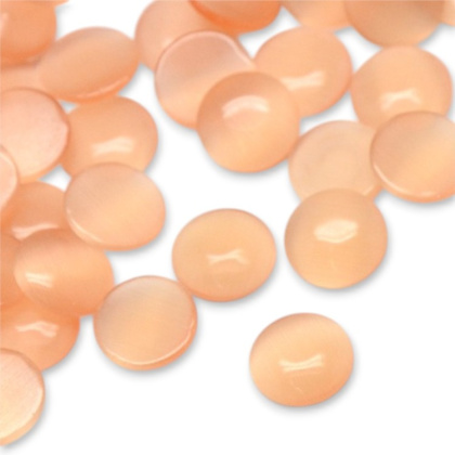 Cat's eye glass cabochon fi 10 mm 1 pc bisque