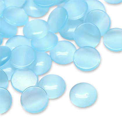 Cat's eye glass cabochon fi 10 mm 1 pcs pale turquoise