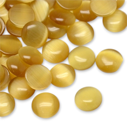 Cat's eye glass cabochon fi 12 mm 1 pcs goldenrod