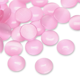 Cat's eye glass cabochon fi 8 mm 1 pearl pink
