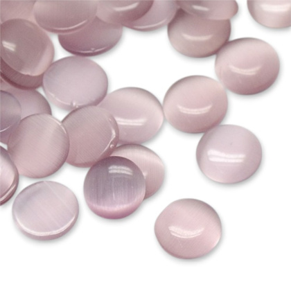 Cat's eye glass cabochon fi 8 mm 1 pc thistle
