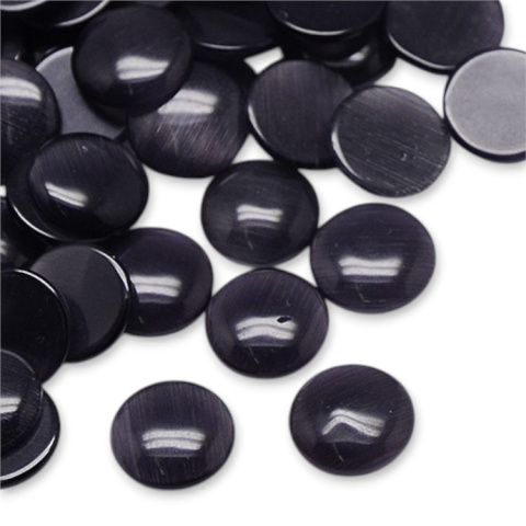 Cat's eye glass cabochon fi 8 mm 1 pc black Cat's eye glass cabochon fi 8 mm 1 pc black