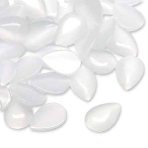 Cat's eye teardrop glass cabochon 18x13 mm 1 pcs white Cat's eye teardrop glass cabochon 18x13 mm 1 pcs white