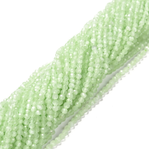 Kocie oko szklane fasetowane 3 mm sznur pale green Kocie oko szklane fasetowane 3 mm sznur pale green