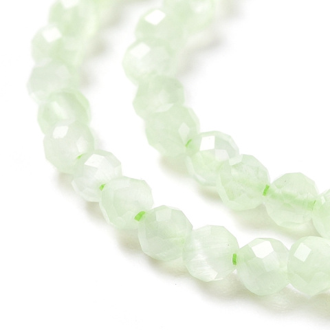 Kocie oko szklane fasetowane 3 mm sznur pale green Kocie oko szklane fasetowane 3 mm sznur pale green