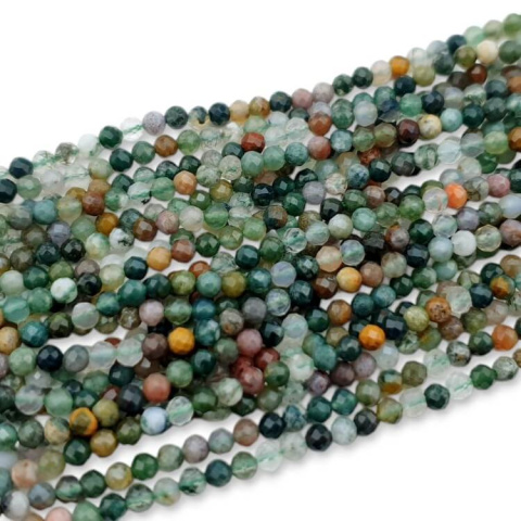 Indian agate ball faceted 3 mm string Indian agate ball faceted 3 mm string