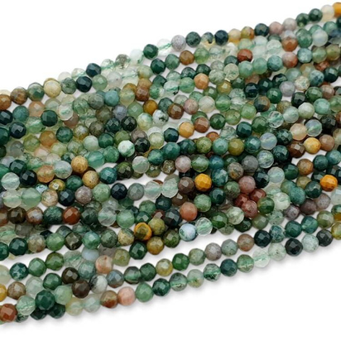 Indian agate ball faceted 3 mm string Indian agate ball faceted 3 mm string