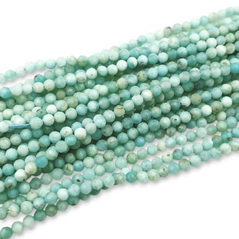 Amazonit kula fasetowana 3 mm sznur Amazonit kula fasetowana 3 mm sznur