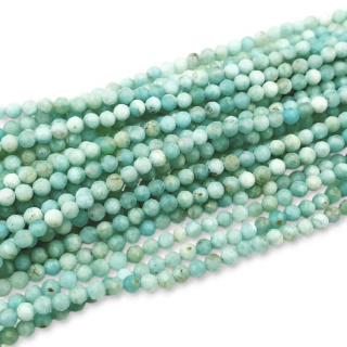 Amazonite faceted ball 3 mm string