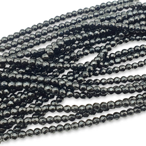 Onyx black agate faceted ball 3 mm strand Onyx black agate faceted ball 3 mm strand