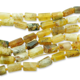 Opal yellow irregular cylinder 8-12 mm 2 pcs