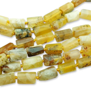 Opal yellow irregular cylinder 8-12 mm 2 pcs