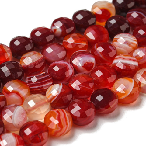 Agate fire brick faceted coin 8-8.5 mm 10 pcs. Agate fire brick faceted coin 8-8.5 mm 10 pcs.